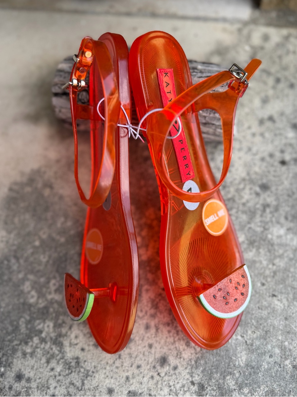 Katy Perry Jelly Watermelon Red Summer Sandals - Women NWT Sz-7. F - Picture 3 of 9